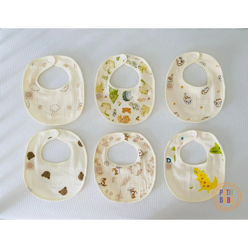 Ảnh Yếm ăn dặm muslin 6 lớp PETIT BEBE cho bé trai bé gái 4
