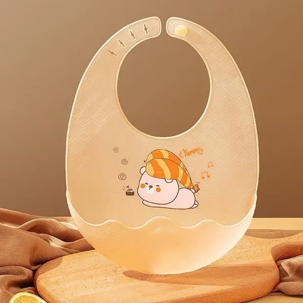 Ảnh Yếm Máng silicone Hình Trứng KidAndMom siêu nhẹ siêu mềm mại có nấc điều chỉnh 2