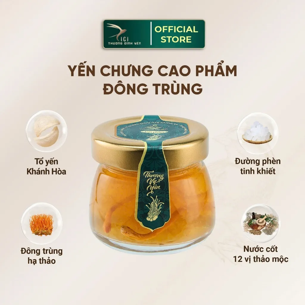 Ảnh Yến chưng cao phẩm vị Đông Trùng Hạ Thảo bồi bổ sức khoẻ CiCi Thượng Đỉnh Yến hũ 50-65g Yến Sào Khánh Hòa nguyên chất 4