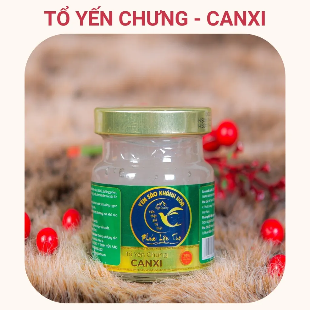 Ảnh Yến chưng sẵn Combo 6 hũ Canxi,Tổ Yến Sào Khánh Hòa Phúc Lộc Thọ,Hũ 35% hàm lượng yến trên 1 hũ 70ml cao nhất hiện nay. 3