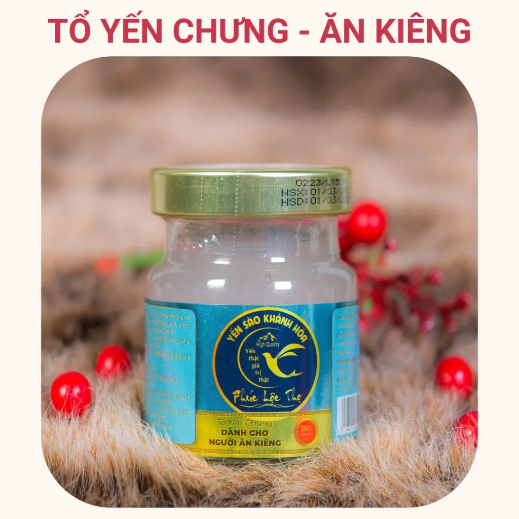 Ảnh Yến chưng sẵn Combo 6 hũ cho người ăn kiêng ,Tổ Yến Sào Khánh Hòa Phúc Lộc Thọ,Hũ 35% hàm lượng yến trên 1 hũ 70ml 3