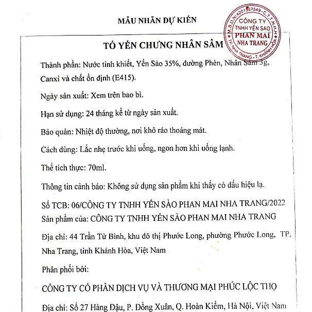Ảnh Yến chưng sẵn nhân sâm, tổ Yến Sào Khánh Hòa Phúc Lộc Thọ,Hũ yến chưng sẵn 35% hàm lượng yến trên 1 hũ 70ml 3