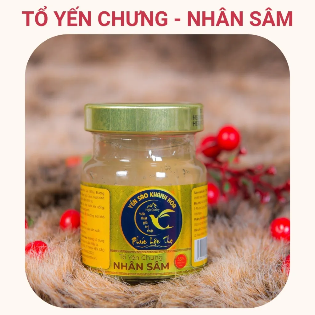 Ảnh Yến chưng sẵn nhân sâm, tổ Yến Sào Khánh Hòa Phúc Lộc Thọ,Hũ yến chưng sẵn 35% hàm lượng yến trên 1 hũ 70ml 4