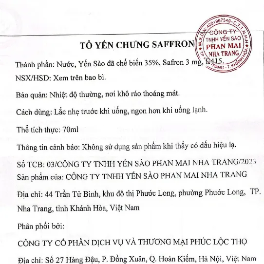 Ảnh Yến chưng sẵn Saffron, tổ Yến Sào Khánh Hòa Phúc Lộc Thọ,Hũ yến chưng sẵn 35% hàm lượng yến trên 1 hũ 70ml 4