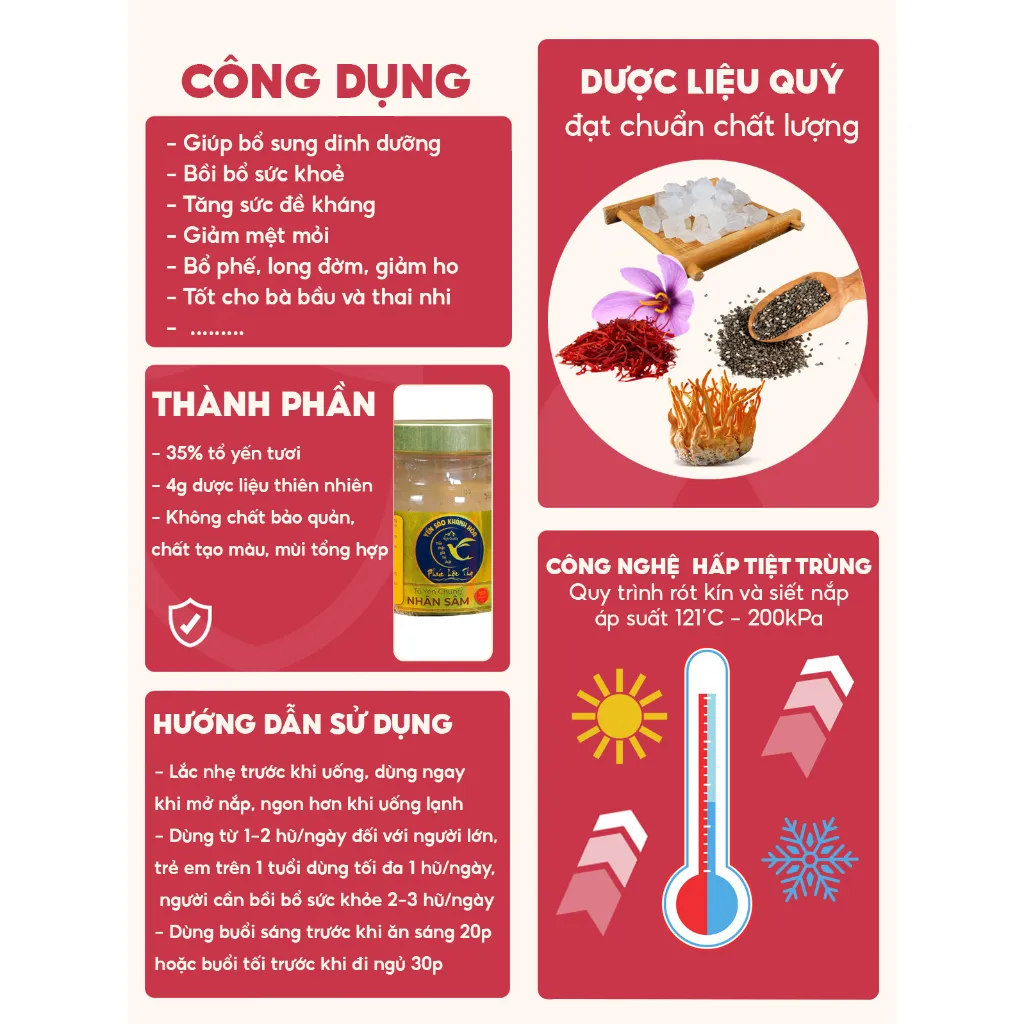 Ảnh Yến chưng sẵn Táo đỏ Combo 6 hũ ,35% hàm lượng yến tươi trong hũ 70ml, Tổ Yến Sào Khánh Hòa Phúc Lộc Thọ. 1