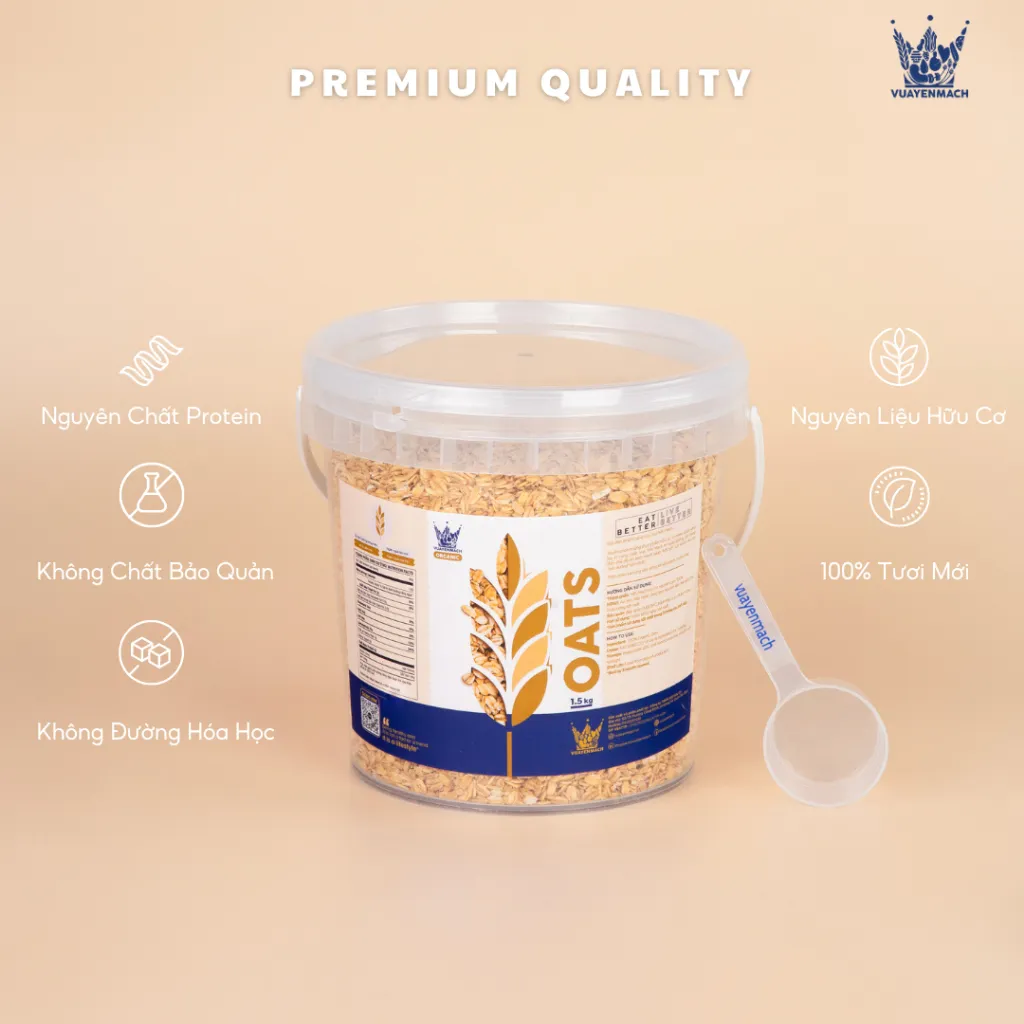 Ảnh Yến Mạch Không đường ăn liền VUA YẾN MẠCH hữu cơ nguyên cám, ăn kiêng, nguyên chất nhập khẩu Úc 4
