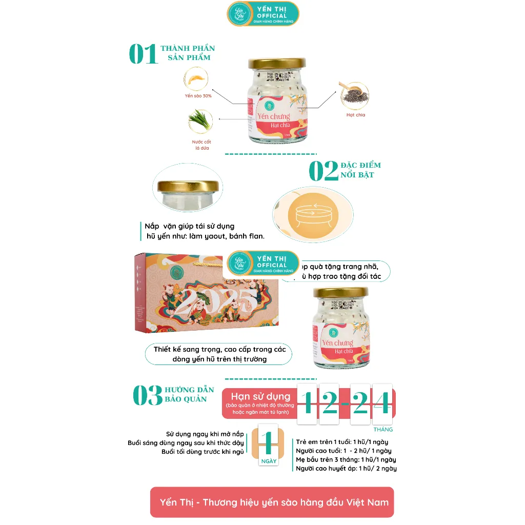 Ảnh Yến Thị - Chưng hạt chia - Yến sào Khánh Hòa chưng sẵn - 30% yến thô/ hũ 70ml 2