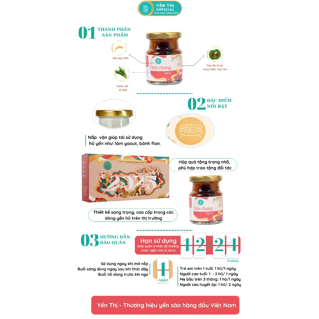 Ảnh Yến Thị - Chưng tứ vị - Yến sào Khánh Hòa chưng sẵn - 30% yến thô/ hũ 70ml 2