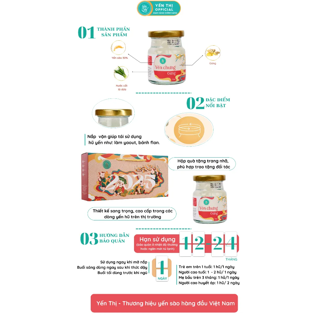 Ảnh Yến Thị - Chưng vị gừng - Yến sào Khánh Hòa chưng sẵn - 30% yến thô/ hũ 70ml 2