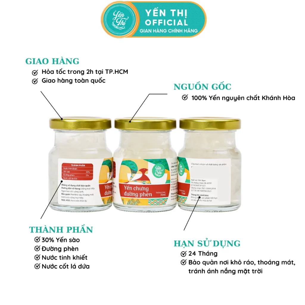 Ảnh Yến Thị - Gói quà tặng cao cấp 30 hũ mix đủ vị - Yến sào Khánh Hòa chưng sẵn - 30% yến thô/ hũ 70ml 3
