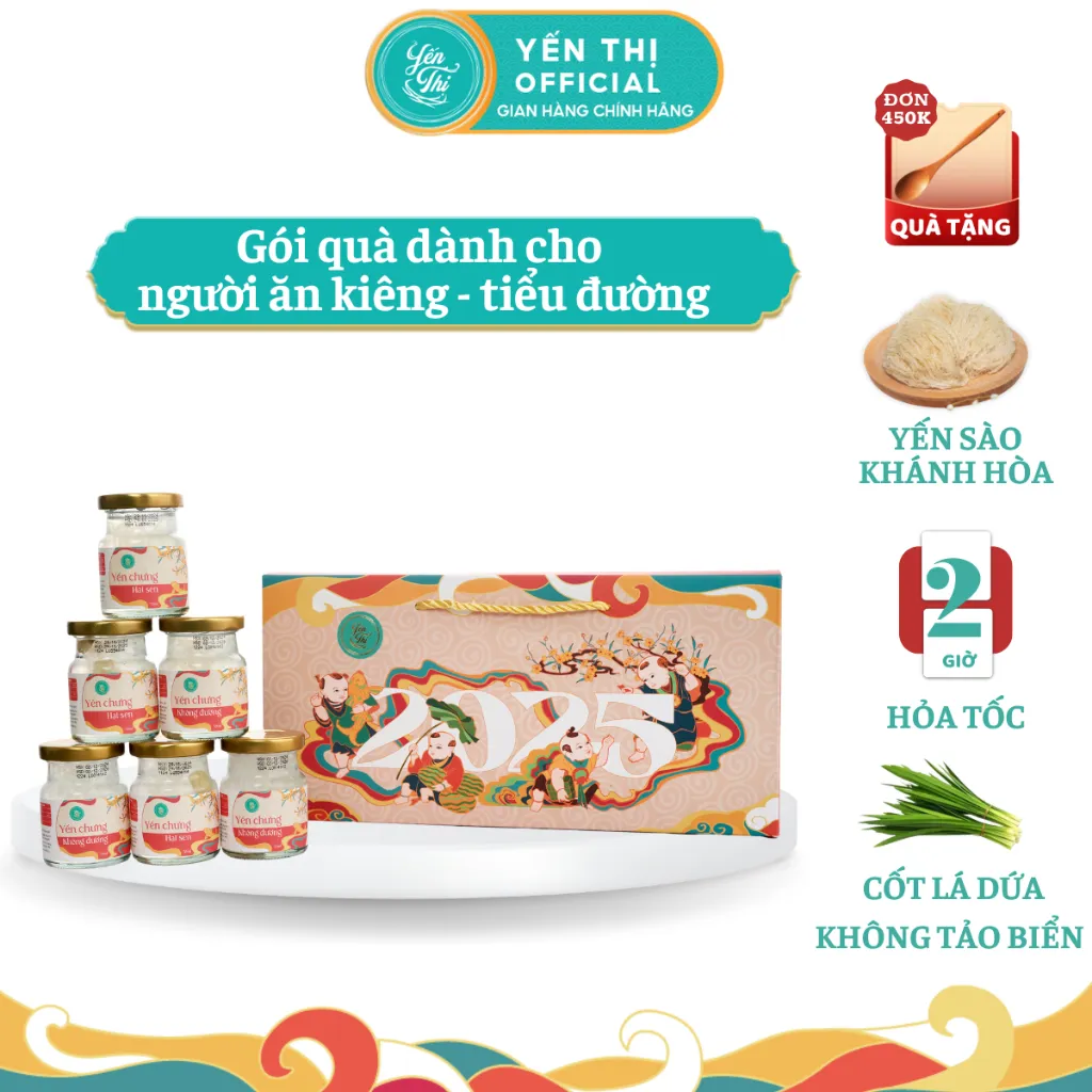 Ảnh Yến Thị - Gói quà tặng cho người tiểu đường và ăn kiêng - Yến sào Khánh Hòa chưng sẵn - 30% yến thô 1