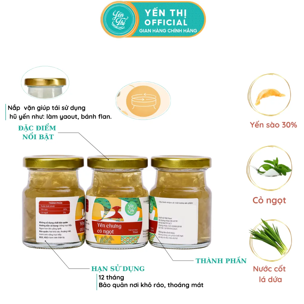 Ảnh Yến Thị - Gói quà tặng cho người tiểu đường và ăn kiêng - Yến sào Khánh Hòa chưng sẵn - 30% yến thô 4