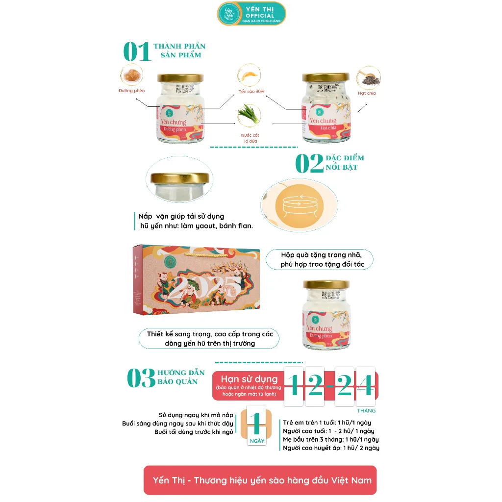 Ảnh Yến Thị - Gói quà tặng dành cho người bầu - Yến sào Khánh Hòa chưng sẵn - 30% yến thô/ hũ 70ml 2