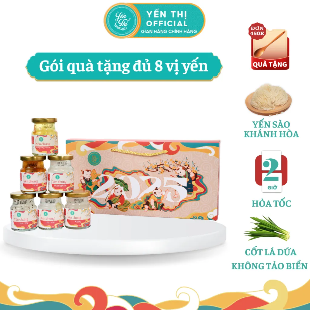 Ảnh Yến Thị - Gói quà tặng đủ 8 vị yến - Yến sào Khánh Hòa chưng sẵn - 30% yến thô/ hũ 70ml 1