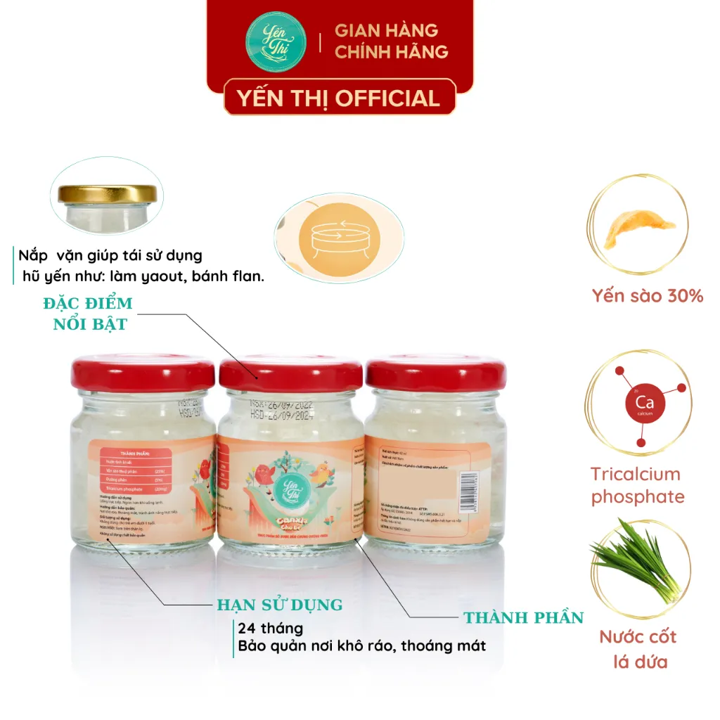 Ảnh Yến Thị - Gói quà yến kids dành cho trẻ em-Yến sào Khánh Hòa chưng sẵn-25% yến sào thủy phân/hũ/42ml 4