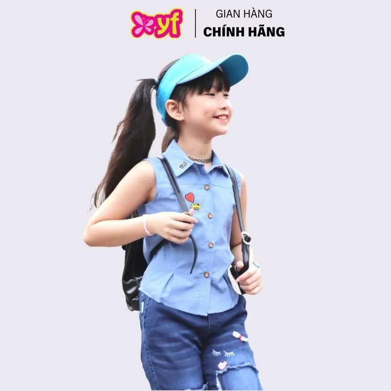 Ảnh YF Áo Sơ Mi Không Tay Xếp Ly Thêu Trai Tim Thiết Kế Vạt Sau Dài Dễ Thương Cho Bé Gái 9AX514 2