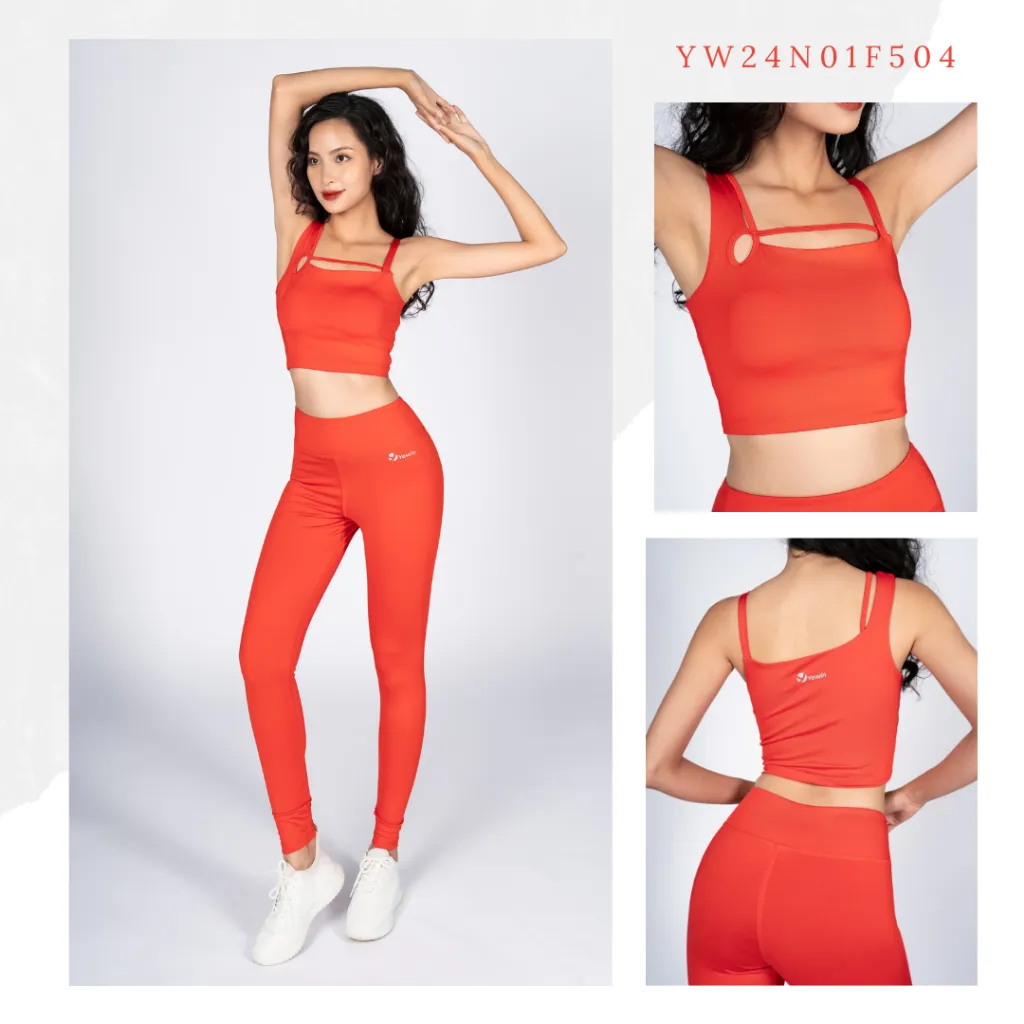 Ảnh Yowin Bộ Tập Gym Nữ, Bộ Tập Yoga Nữ YW24N01 Áo Croptop Kèm Đệm Rời & Quần Legging 4