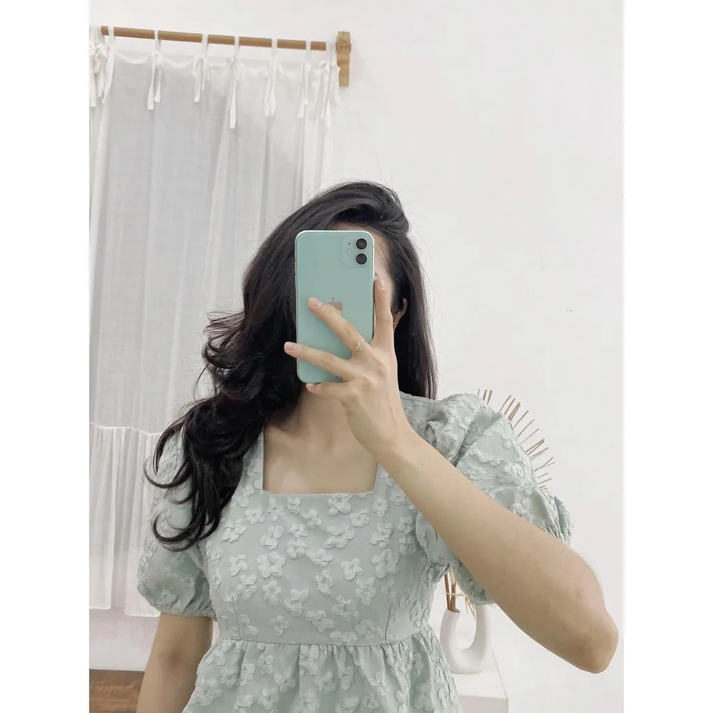 Ảnh YU CHERRY | Áo nữ tay phồng, cổ vuông, form babydoll Cindy Pattern Top YA350 4