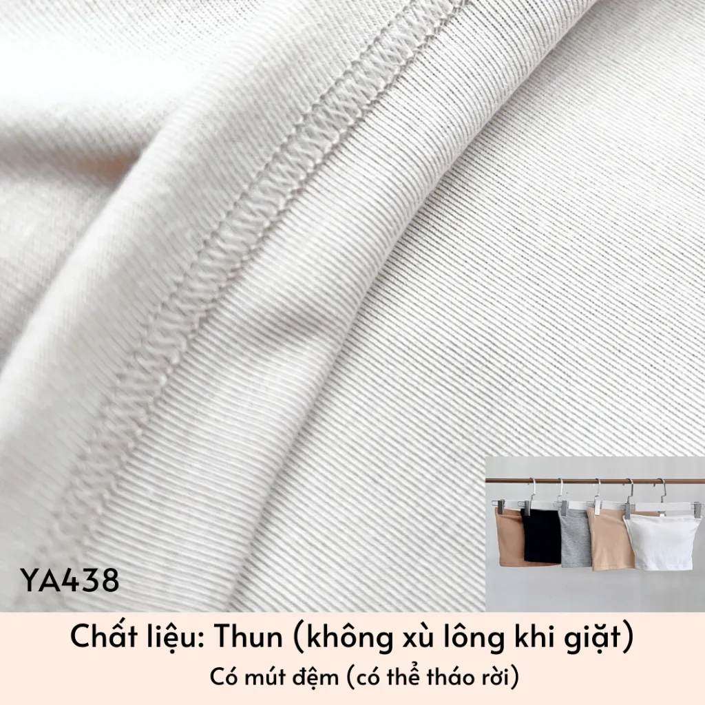 Ảnh YU CHERRY | Áo ống / quây có mút ngực đệm trong, dáng croptop không xù lông YU's Strapless YA438 3
