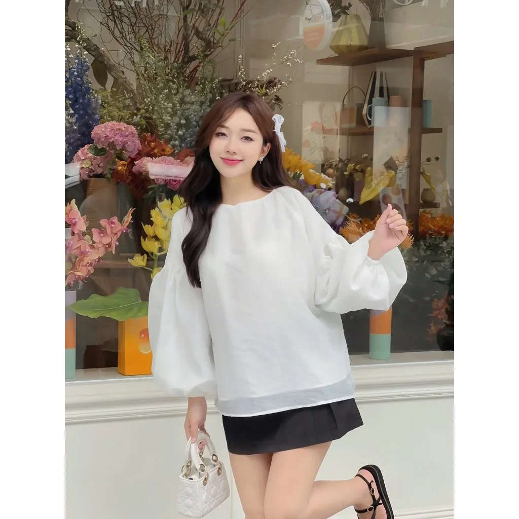 Ảnh YU CHERRY | Áo thiết kế nữ form babydoll tay bồng dài Babydoll Blouse YA495 3