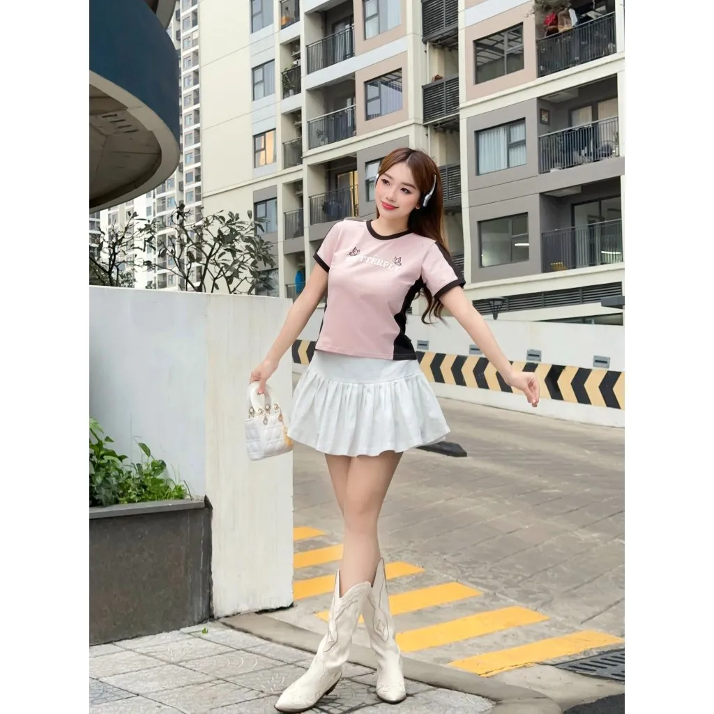 Ảnh YU CHERRY | Áo thun Baby Tee nữ cotton 4 chiều tay ngắn Couple Butterfly Babytee YP039 3