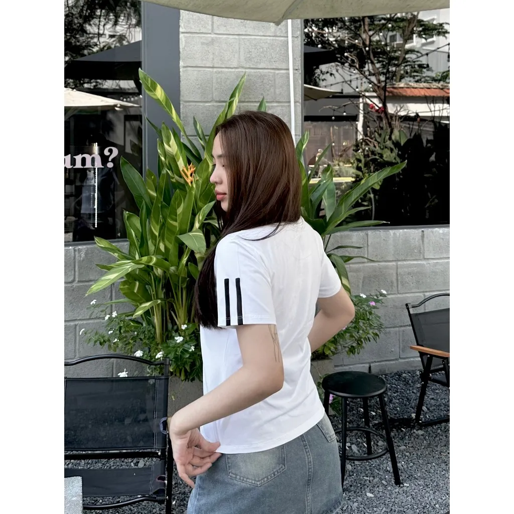 Ảnh YU CHERRY | Áo thun Baby Tee nữ cotton 4 chiều tay ngắn Peace & Quiet Babytee YP026 4