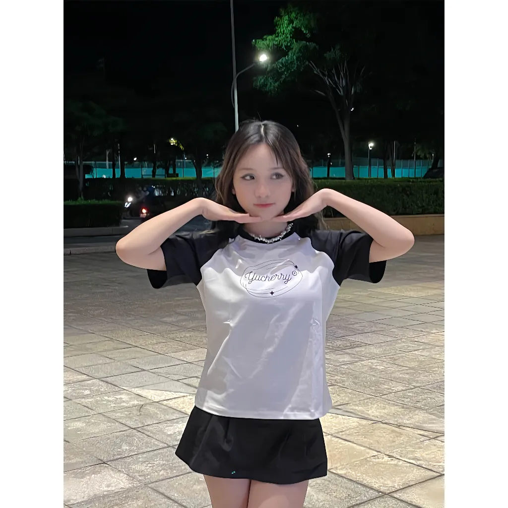 Ảnh YU CHERRY | Áo thun Baby Tee nữ cotton 4 chiều tay ngắn Yu Galaxy Babytee YP007 1