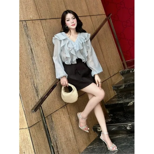 Ảnh YUCHERRY | Áo kiểu voan tầng LUNA FLARE TOP YA516 1