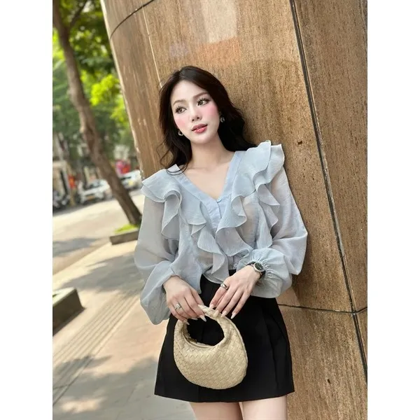 Ảnh YUCHERRY | Áo kiểu voan tầng LUNA FLARE TOP YA516 3