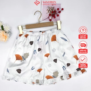 Quần Đùi, Quần Short Nữ SANDBOX Lụa Latin Cao Cấp Mềm Mịn,Thoáng Mát, Form Rộng Thoải Mái QSL25001