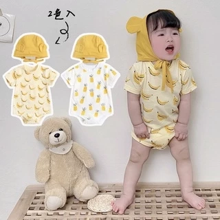 Bodysuit Sanlutoz bé gái mùa hè với nón nhỏ