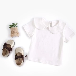 Sanlutoz Áo tay ngắn bằng cotton phong cách công chúa cho bé gái
