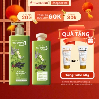 Mua 1 Dầu gội Thái Dương 3 Hoa Lá Gold chai 500ml tặng tube 7 Plus Gold 50g