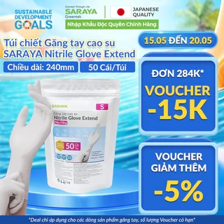 Găng tay cao su Saraya Nitrile,dùng trong chế biến thực phẩm, làm đẹp, rửa chén,vệ sinh (Màu Trắng, Màu Xanh, Màu Hồng)