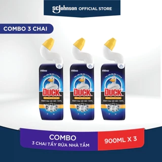 DUCK Combo 3 Tẩy Rửa Đánh Bay Cặn Bẩn Hương Cam Quýt 900mlx3