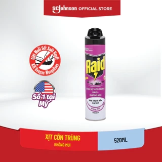 RAID Bình Xịt Côn Trùng Không Mùi Thoáng Mát 520ml