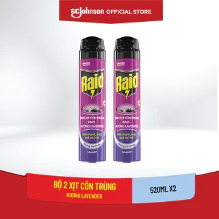 RAID Combo 2 Chai Xịt Côn Trùng Hương Lavender 520mlx2