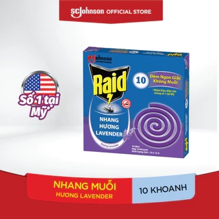 RAID Nhang Diệt Muỗi Hương Lavender 10 Khoanh