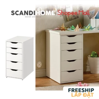DAISY, Tủ đựng đồ 5 ngăn kéo DRA_004, 36x58x70cm, tủ gỗ Scandi Home