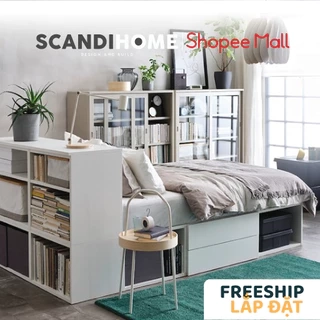 GALLOTTI, Giường ngủ đa năng kèm Kệ sách, 1m4 BED_008, 140x244x103cm, Giường ngủ gỗ Scandi Home
