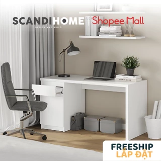 MOLTENI, Bàn làm việc, bàn học 1 hộc tủ DEK_002, 140x60x73cm, bàn gỗ Scandi Home