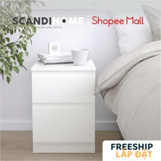 MOLTENI, Tủ đầu giường 2 ngăn kéo DRA_001, 40x46x56cm, kệ đầu giường Scandi Home