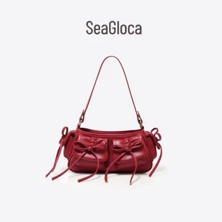 Seagloca Nơ Xếp Ly Dây Rút Nách Túi Đeo Vai Thời Trang Mới Dành Cho Nữ