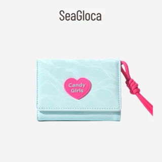 Seagloca Tình Yêu Hoạt Hình Nữ Ngắn Ví Đựng Thẻ PU Cho Nữ