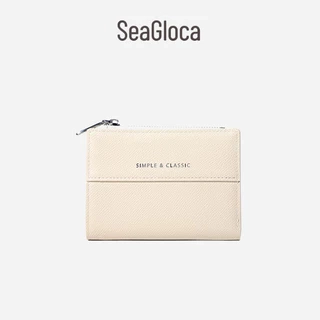Seagloca Ví Ngắn Màu Trơn Nữ Mới Gấp Ví Thiết Kế Niche Ví Nhỏ Cho Nữ