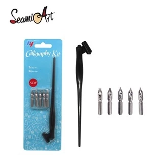 Bộ 5 ngòi bút + 1 tay cầm bút SeamiArt chuyên nghiệp tiện dụng cho viết chữ thư pháp