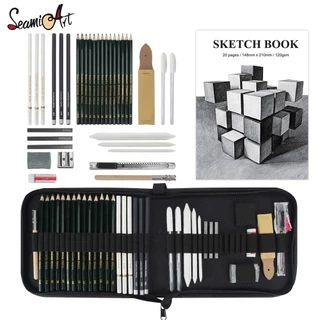 Seamiart 29 / 36 Bộ phác thảo vẽ kèm bút chì than 6H-12B Bút chì _ Nhà cung cấp nghệ thuật / Văn phòng phẩm
