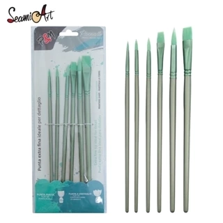 Seamiart 4 / 6 Cái. Màu sắc khác nhau Hình dạng khác nhau Bộ cọ vẽ tóc Nylon cho bầu dầu màu nước Acrylic