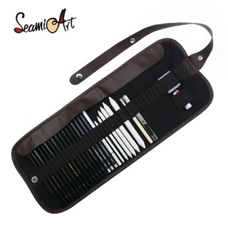 SeamiArt Bộ 25/29 dụng cụ vẽ tranh SeamiArt gồm bút chì than 6H-12B chất lượng cao