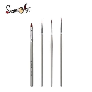 Set 4 cọ vẽ tranh sơn dầu/màu nước/móng tay SEAMIART đầu móc bằng acrylic cao cấp